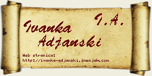 Ivanka Ađanski vizit kartica
